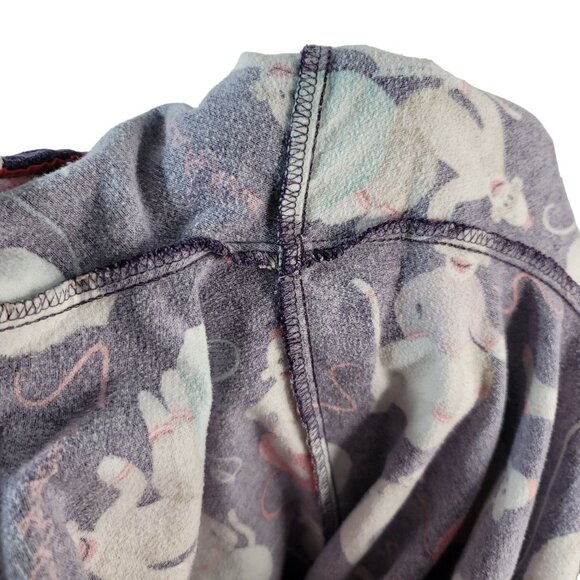 Nick & Nora Sock Monkey Flannel Pajama Set Blue Large Long Sleeve Pants Pull On - Picture 11 of 13